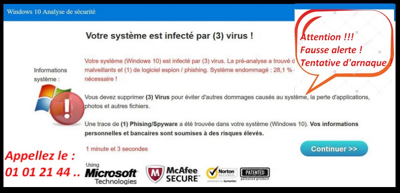 virus fausse alerte - informatique81 Albi